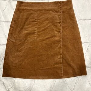 Banana Republic Brown Corduroy Asymmetrical Corduroy Skirt with Pocket Sz 10